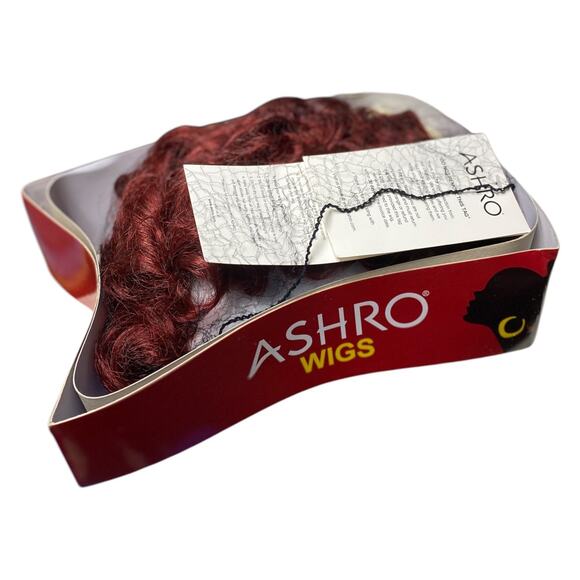 Dark Burgundy Wine Pixie Wig ASHRO Short Curly Synthetic Hair Women Teens NWT - Picture 2 of 10